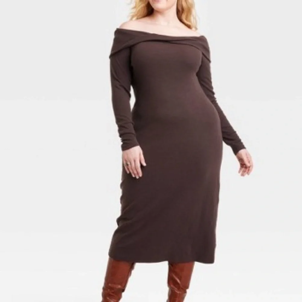 Universal Thread | NWT Women’s Off The Shoulder Long Sleeve Ribbed Dress - Picture 1 of 6